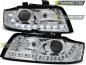 Preview: LED Tagfahrlicht Design Scheinwerfer für Audi A4 B6 00-04 chrom